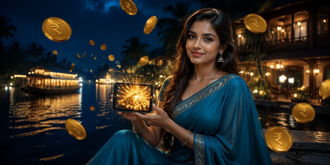 Elegant woman enjoying casino and nightlife entertainment in Kerala